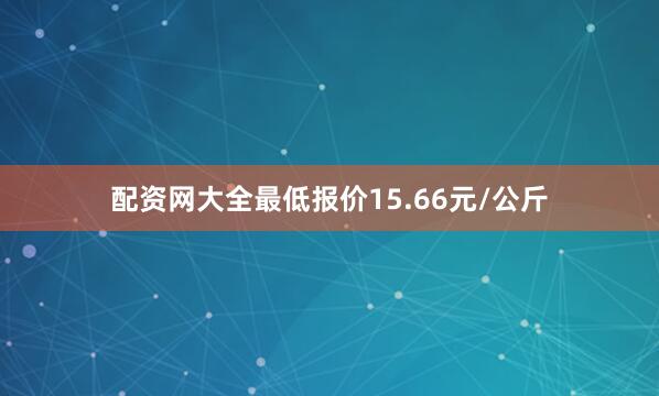 配资网大全最低报价15.66元/公斤
