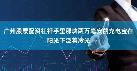 广州股票配资杠杆手里那块两万毫安的充电宝在阳光下泛着冷光