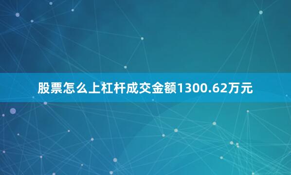 股票怎么上杠杆成交金额1300.62万元